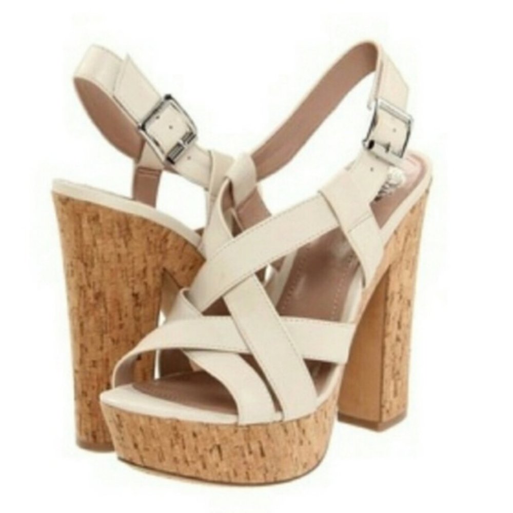 Vince Camuto White Duval Platform Heels